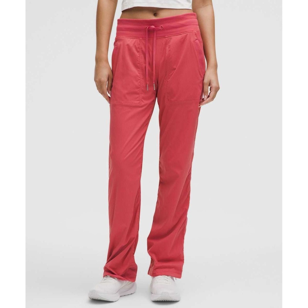 NEW Lululemon Dance Studio Mid-Rise Pants Regular Desert Red Drawstring Size 14